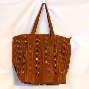 Faux Leather and Suede Tote Bag